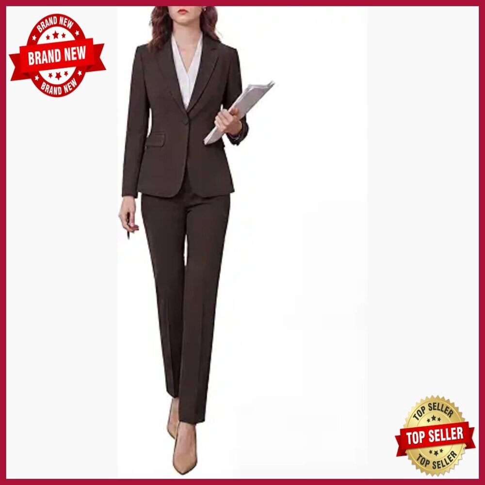 Wrinkle-Free Business Pant Suit Set, Professional Work Office Formal Blazer